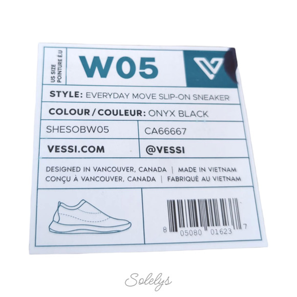 Vessi Everyday Move Slip On Womens 5 Onyx Black White Waterproof DymaTex Sneaker - Picture 6 of 13